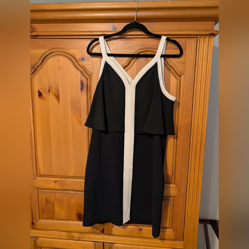 Bar III Black and White Midi Dress